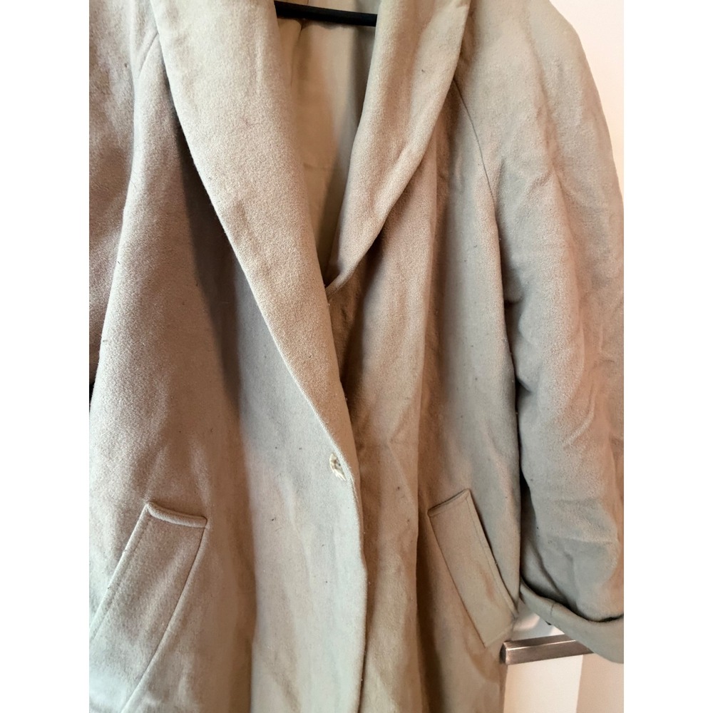 Tristan & Iseut Vintage Wool Blend Maxi Coat Camel Shawl Collar Large 28818 - Picture 4 of 6
